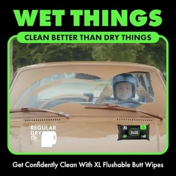 DUDE Wipes Flushable - Herbal Extra-Large Wet Wipes - 6 Pack
