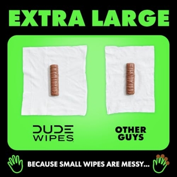DUDE Wipes Flushable - Herbal Extra-Large Wet Wipes - 6 Pack