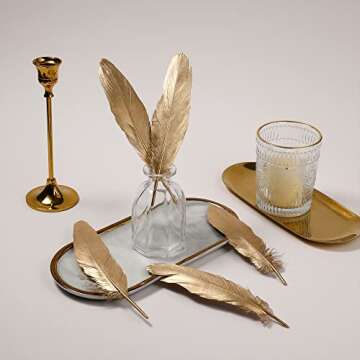 Larryhot Gold Goose Feathers - 60 pc DIY Crafts Supply