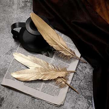 Larryhot Gold Goose Feathers - 60 pc DIY Crafts Supply