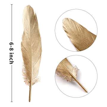 Larryhot Gold Goose Feathers - 60 pc DIY Crafts Supply