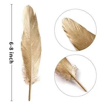 Larryhot Gold Goose Feathers - 60 pc DIY Crafts Supply