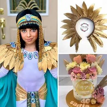 Larryhot Gold Goose Feathers - 60 pc DIY Crafts Supply