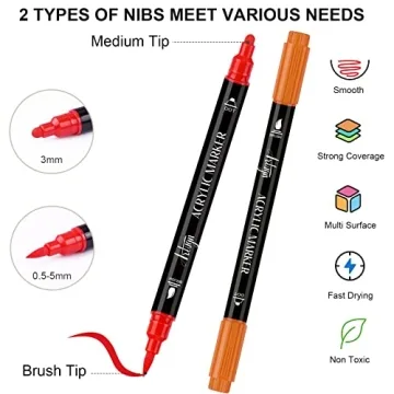 24 Colors Acrylic Paint Pens for Creative Projects