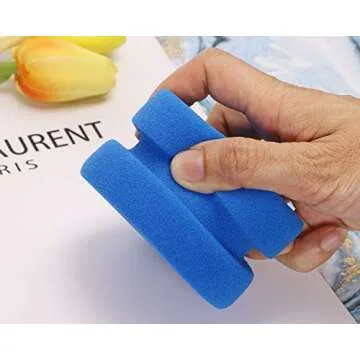 Paint Sponge Applicator PENTA ANGEL 2Pcs 3.1 Inch Double-Side Round Detail Sponge Painting Sponges for Acrylic Oil Watercolor Art Paint or Car Waxing Kitchen Cleaning (Blue)