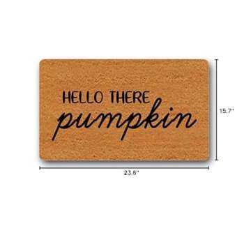 Hello There Pumpkin Doormat Fall Decor Welcome Mat Autumn Rug Entry Sign Funny Floor Mat Door Mat No...