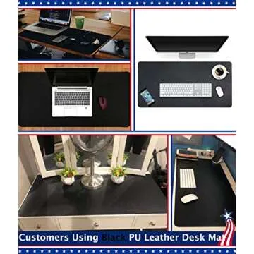 24 X 48 Inch Desk Blotter Pad on Top of Desks Waterproof PU Leather Mouse Pad Desk Writing Mat for Home Office Large Laptop Computer Gaming Under Keyboard Pad Desk Accessories for Women Men Kids Pink