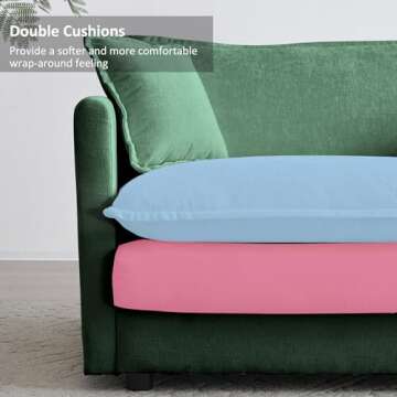 GNIXUU 111.5“ Modular Sectional Sofa, Comfy Chenille Cloud Couch with Movable Ottoman, L Shaped Sectional Couches for Living Room, Apartment, Office(Green)