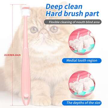 CUECOMER Pet Dental Kit: Toothbrush & Toothpaste for Cats and Dogs