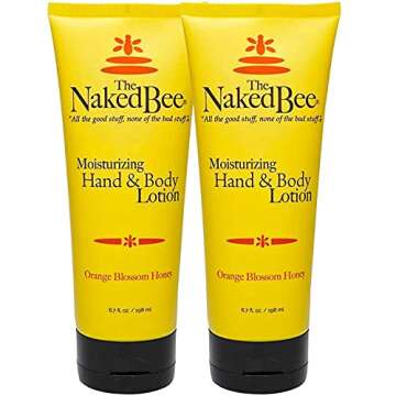 The Naked Bee Orange Blossom Honey Hand and Body Lotion 6.7oz + Honey Bee Hand & Body Lotion, Lip Balm, and Hand Sanitizer + Hand & Cuticle Healing Salve (1.5oz/Sunflower, Beeswax & Shea Butter)