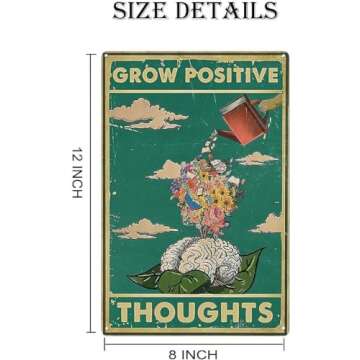 WZVZGZ Vintage Metal Sign, 8*12inch, 20cm*30cm, Multicolor, Flower, Motivational Poster, Wall Mount,...