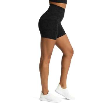 Aoxjox Metamorph Workout Biker Shorts for Women Tummy Control High Waisted Athletic Gym Running Deep V Yoga Short 6" (Cloud Black, X-Small)