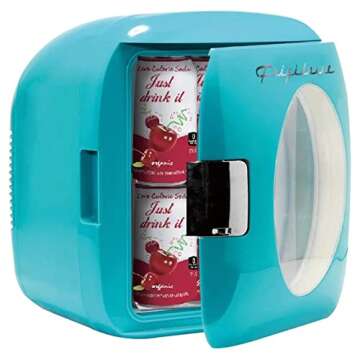 Frigidaire Retro Mini Portable Compact Personal Fridge, 9 Liter Capacity Chills 12 Cans, 100% Freon-...