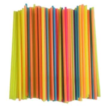 Cocktail Bar Straws for Drinks - 5 Inch Coffee & Cocktail Stirrers Straws - Plastic Drink Stirrers - Short Coffee Stir Straws Disposable Sip Stir Straws - Mini Cocktail Straws (Neon - 300 Straws)