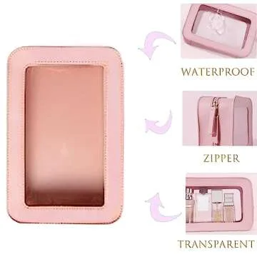 Stylish Clear Makeup Bag for Travel and Organization