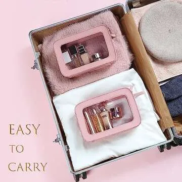 Stylish Clear Makeup Bag for Travel and Organization