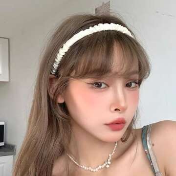 Agirlvct 7 Pack Headbands for Women,Non Slip Flower Headband,Fashion Pearl Headbands,Twisted Headban...