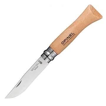 Opinel No.06 Stainless Steel Folding Knife with Beechwood Handle