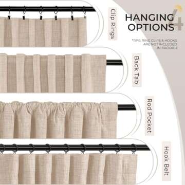 INOVADAY 100% Blackout Curtains for Bedroom, Thermal Black Out Curtains, Back Tab/Rod Pocket Linen Blackout Drapes, Room Darkening Drapes for Living Room, 52''W x 84''L, Oatmeal