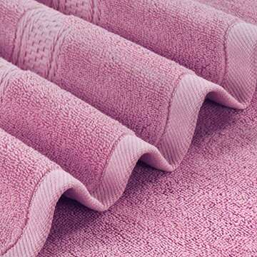 Utopia Towels 4 Pack Premium Bath Towels Set, (27 x 54 Inches) 100% Ring Spun Cotton 600GSM, Lightweight and Highly Absorbent Quick Drying Towels, Perfect for Daily Use (Pink)