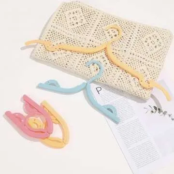 12Pcs Travel Hangers Foldable Portable Plastic Hangers Folding Clothes Hangers Space Saving Clothes Hangers for Business Trip Travel