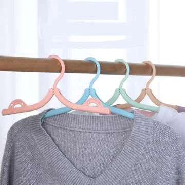12Pcs Travel Hangers Foldable Portable Plastic Hangers Folding Clothes Hangers Space Saving Clothes Hangers for Business Trip Travel