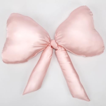 Beeveer 1pack Big Bow Throw Pillow 27 x 24 Inches Satin Bow Pillow Aesthetic Bow Shaped Pillow Coque...
