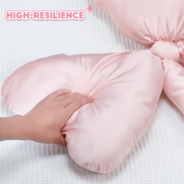 Beeveer Big Bow Throw Pillow Elegant Satin Accent Cushion