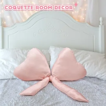 Beeveer Big Bow Throw Pillow Elegant Satin Accent Cushion