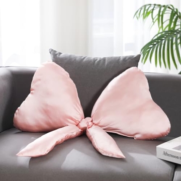 Beeveer Big Bow Throw Pillow Elegant Satin Accent Cushion