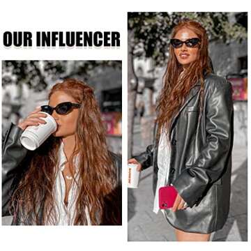 DUCO Trendy Sunglasses Y2K Style Polarized UV Protection