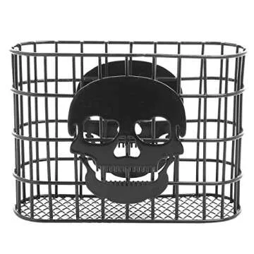 MyGift Black Metal Wire Napkin Holder with Skull Cut Out Design, Halloween Table Decor