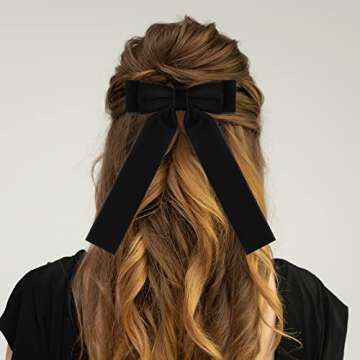 Surray 2PCS Handmade Velvet Bow Hair Clips - Stylish Accessories for Women & Girls