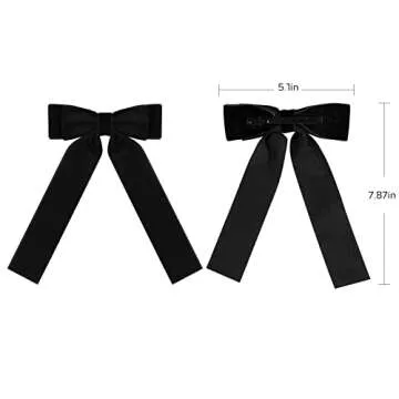 Elegant 2PCS Handmade Velvet Bow Hair Clips for All Ages