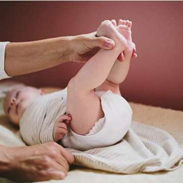 embé 2-Way Starter Baby Swaddle, 6-14 lbs, Newborn Swaddle Sack 0-3 Months, Zip & Velcro Swaddle 0-3 Months Baby Swaddles Wrap, Hip Healthy, Infant Swaddle - Organic Oatmeal Stripe