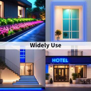 iNextStation Blue 16.4ft Neon LED Strip Lights, Flexible & Waterproof, Cuttable & Dimmable, IP65, 600 SMD LEDs, 12V Direct Current, Suitable for Indoor and Outdoor Use