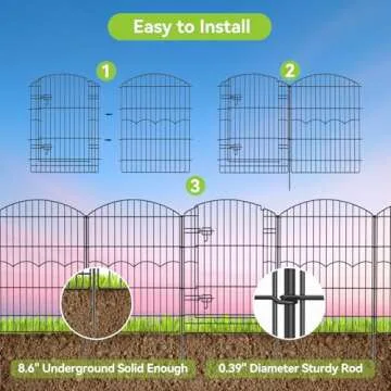 Decorative Garden Fence for Pets & Plants - 29.6ft Rustproof