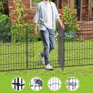 Decorative Garden Fence for Pets & Plants - 29.6ft Rustproof