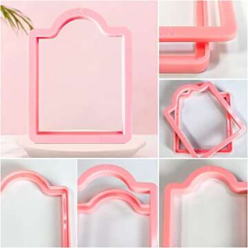 Generic Cookie Stencil Frame, Cake Stencils Fondant Fixing Bracket for DIY Baking Tool Wedding Birthday Party