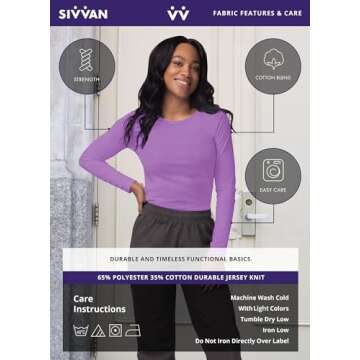 Sivvan Scrubs for Women - Long Sleeve Comfort Underscrub Tee - S8500 - Sherbet - M