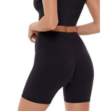 PAVOI ACTIVE High Waisted Buttery Soft Shorts for Women | Pilates Yoga Sculpting 6-Inch Biker Shorts Women | LuxeCloud Black