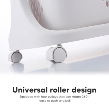 Efficient 3-Tier Rolling Laundry Cart for Easy Sorting