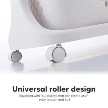 Efficient 3-Tier Rolling Laundry Cart for Easy Sorting