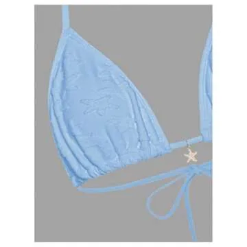 Milumia Star Print 2 Piece Tie Knot Swimsuit for Women