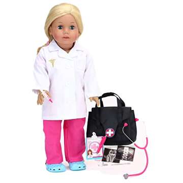 Sophia's 18" Doll 8 pc. Medical Bag with Stethoscope and Doctor Accessories Set