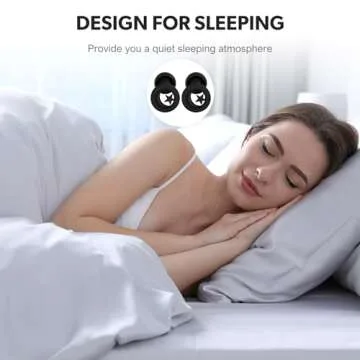 2 Pairs Ear Plugs for Sleeping, 33dB Noise Cancelling Ear Plugs, Design for Sleeping, Super Soft, Reusable Silicone Hearing Protection Ear Plugs for Sleep, Snoring, Focus, Noise Sensitivity, Black