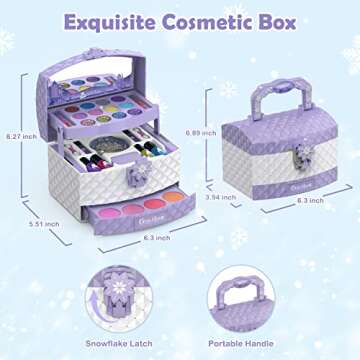 GirlsHome Kids Makeup Kit for 3-12 - Safe & Fun 35 Pcs Set