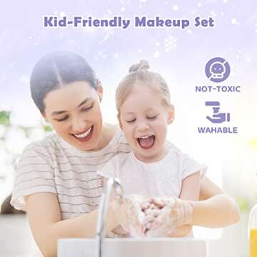 GirlsHome Kids Makeup Kit for 3-12 - Safe & Fun 35 Pcs Set