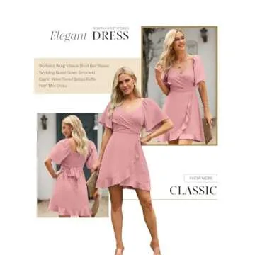 Stylish Dokotoo Wrap V Neck Mini Dress for Summer Events