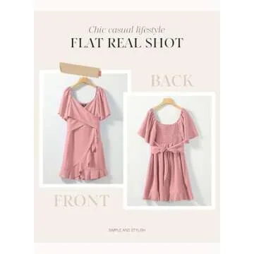 Stylish Dokotoo Wrap V Neck Mini Dress for Summer Events